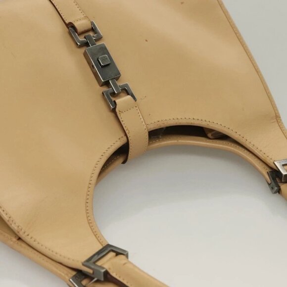 GUCCI Jackie Hand Bag Leather Beige Silver 002 1067 Auth bs28439 - Picture 7 of 16